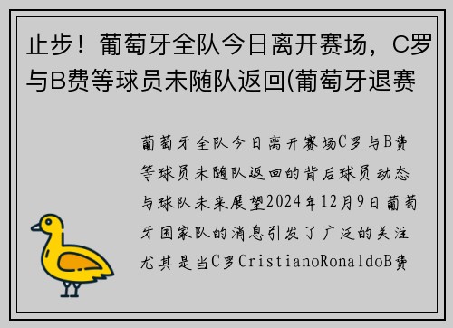 止步！葡萄牙全队今日离开赛场，C罗与B费等球员未随队返回(葡萄牙退赛)